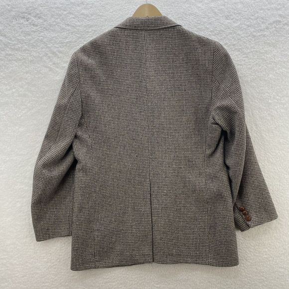 VTG Levi Strauss Tailored Classic Wool Tweed Sport Coat 2 Leather Button Men 44R - Picture 14 of 16